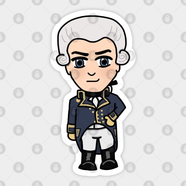 Chibi Marquis de la Fayette (Small Design) Sticker by Aeriskate